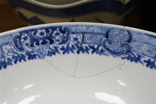 Two Chinese blue and white bowls Diam 24cm